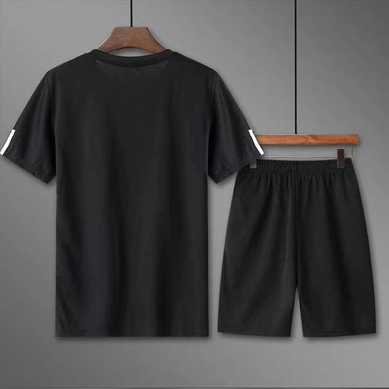 

Sports Male Tracksuit Clothing Summer Men Set Fitness Suit Sporting Suits Short Sleeve T Shirt Shorts Quick Drying 2 Piece Set