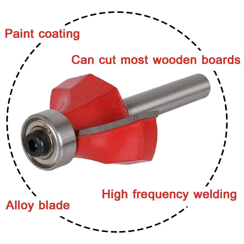 

7Pcs 1/4 inch Shank Round Over Router Bits Corner Rounding Edge-Forming Edging Tool Set for Woodworking Milling Cutter