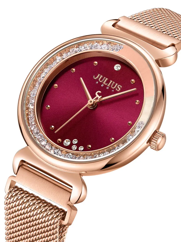 Женские часы с магнитной пряжкой и подвижными кристаллами японские Mov't Lady Hours Fine