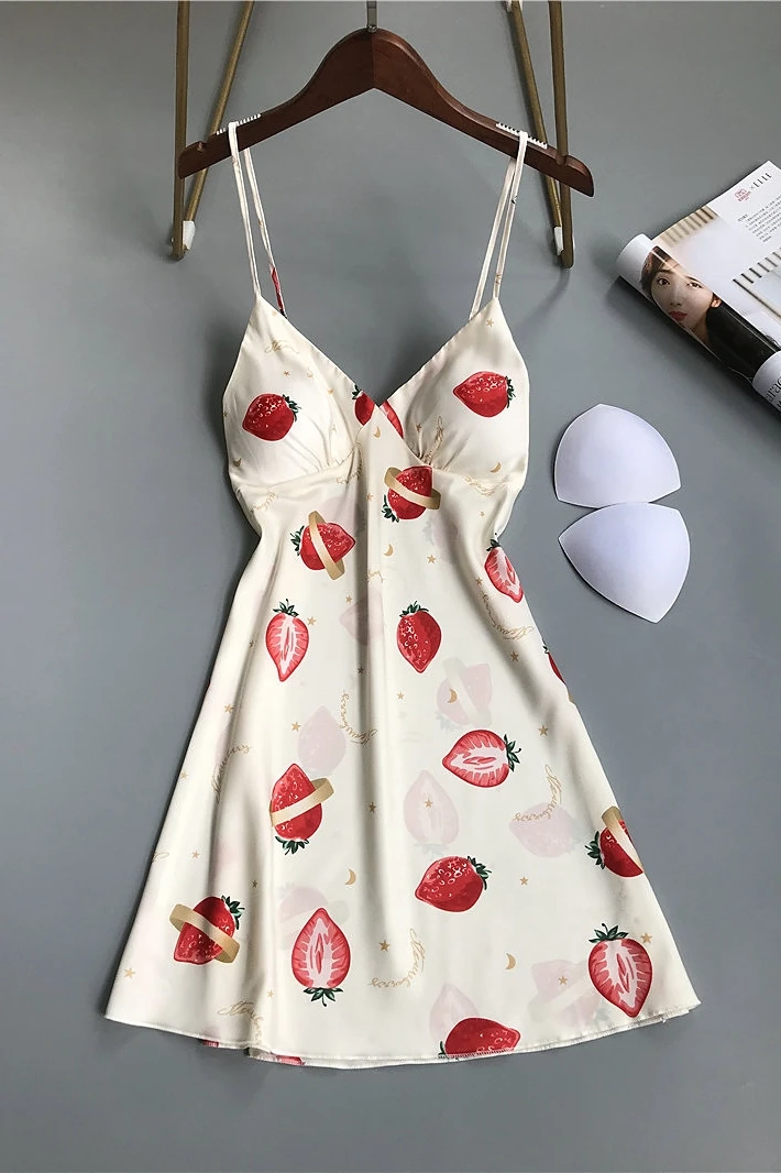 Корейское милое Ночное Платье с принтом сердца пижамы рисунком женская летняя