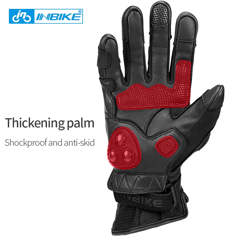 Женские и мужские мотоциклетные перчатки INBIKE из натуральной кожи для мотокросса