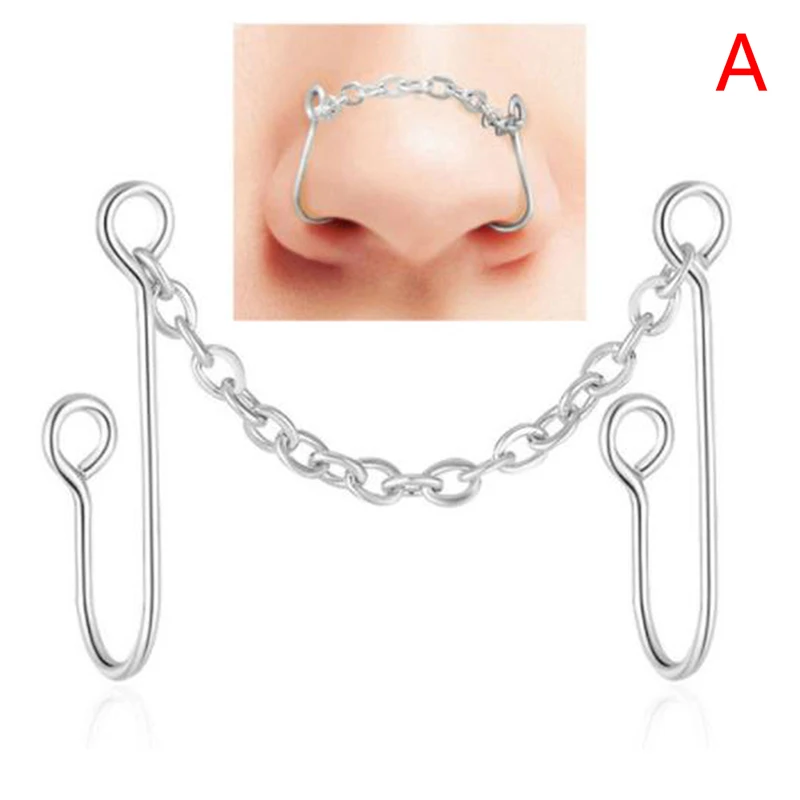 

Gold Brass Nostril None Pierced Fake Nose Cuff Nose Ring Jewelry