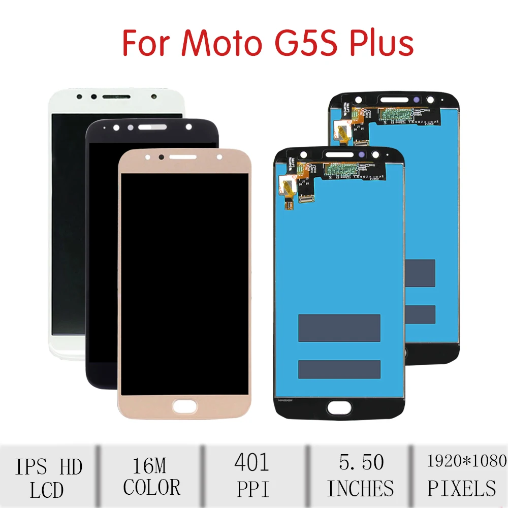 Экран 5 дюйма для Motorola Moto G5S Plus ЖК дисплей с сенсорным экраном и дигитайзером в