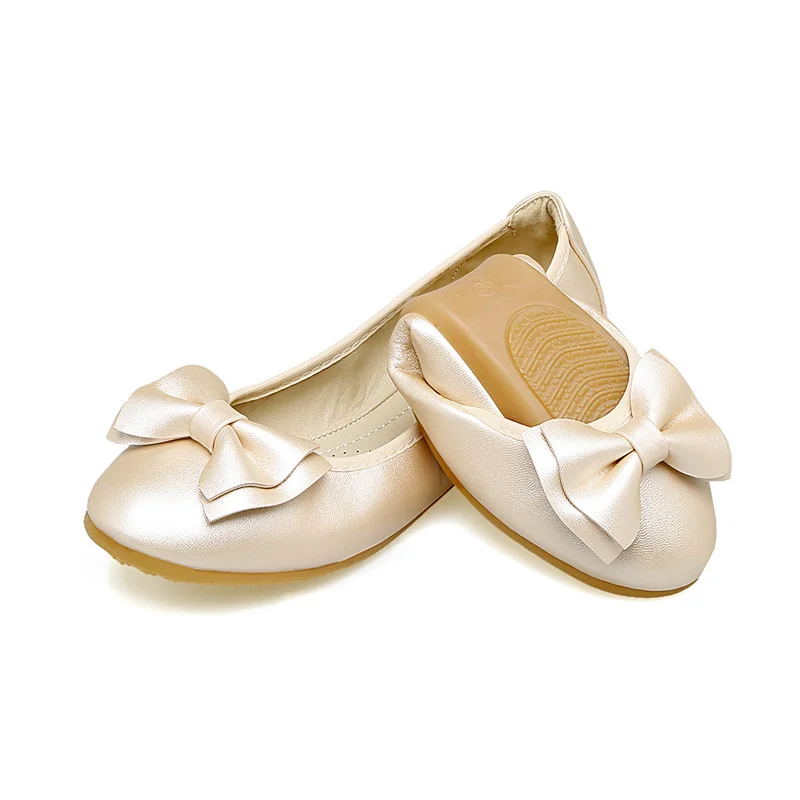 

New Women Egg Roll Shoes Bow-knot Flower Loafers Round Toe Moccasins Slip on Princess Flats Ballet Shoes Over Size 34-43