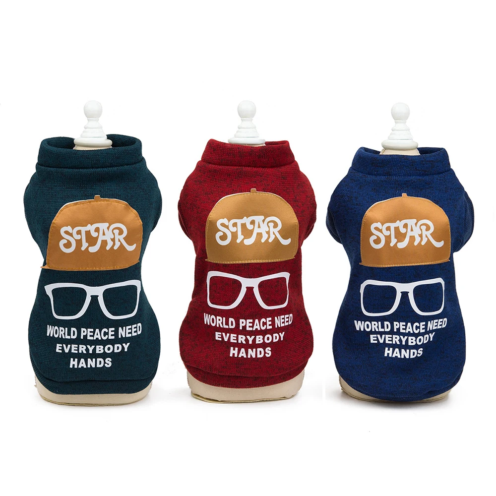 

Warm Pet Clothes Dog Hoodie Letters Print Dog Apparel Jacket Leisure Sports Clothing Outfit Costumes For Small Dogs Chihuahua
