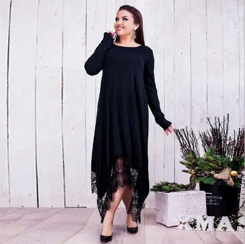 Плотное мягкое бархатное платье большого размера 2019 длинный рукав большой плюс