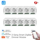 DIY Smart Zigbee светильник светодиодный диммер переключатель 2 банды выключатель Smart Lifeприложение Tuya дистанционного Управление, работает с Amazon Alexa Echo Google Home