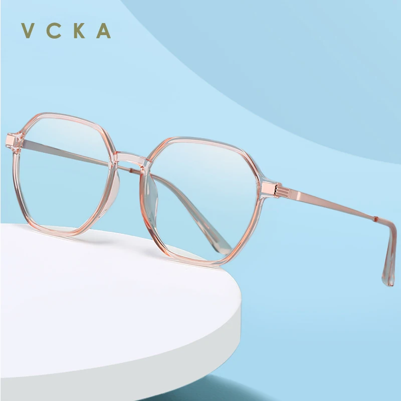 

VCKA 2022 NEW Acetate Fibre Oversized Women's Reading Glasses Anti Blue Light Fashion Presbyopia Polygon Eyewear +0.5 to +6.0