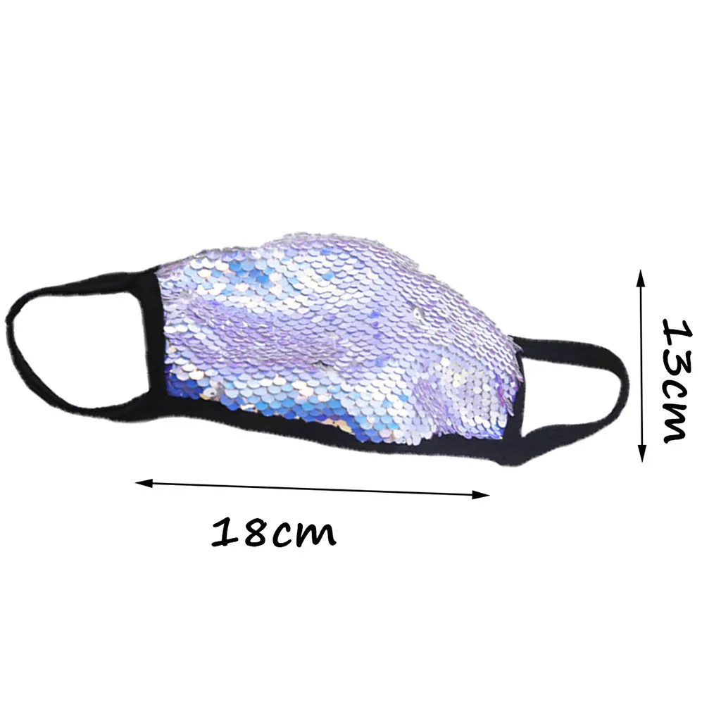 

1PC Fashion Sequin mask Cotton anti-haze Masks Shining Party unisex Breathable Mouth Respirator Washable Face Cover Masks