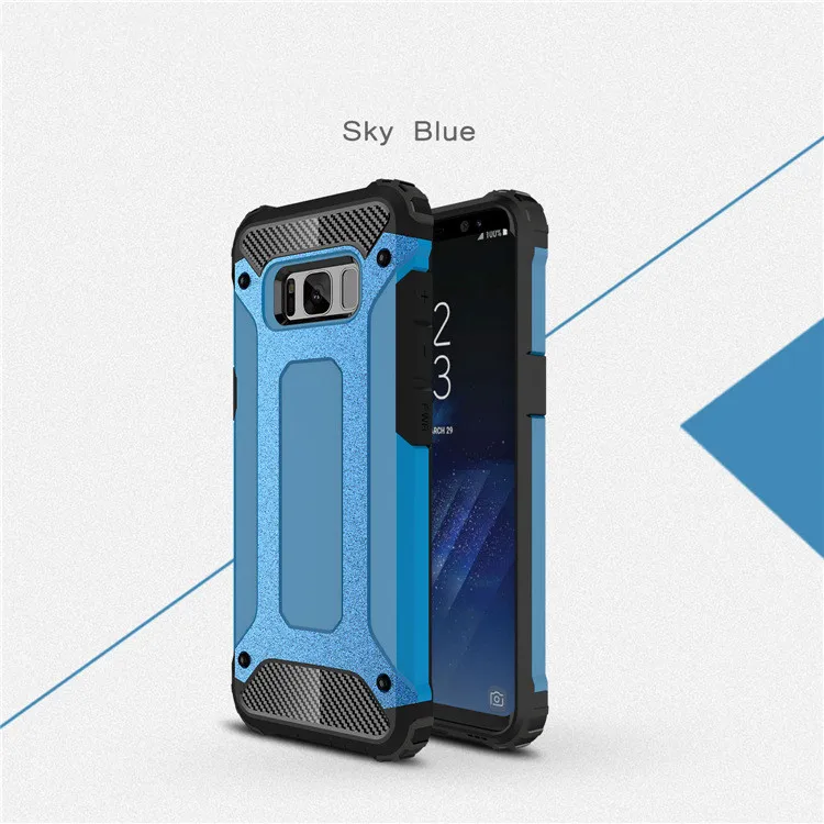 Роскошный прочный армированный чехол для телефона samsung Galaxy S10 S8 S9 Plus S10e S5 S6 S7 Edge Гибридный ПК Противоударный защитный чехол - Цвет: Blue