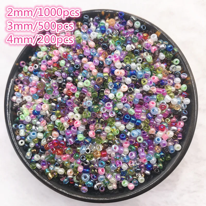 

200-1000pcs/lot 2 /3 /4mm Charm Czech Glass Beads Seed Spacer Beads For Jewelry Making Handmade DIY Finding Crafts