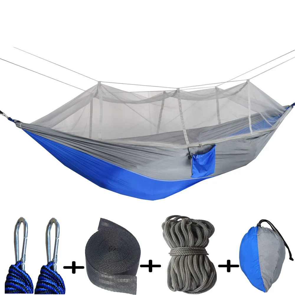 

260*140CM Camouflage Ultralight Outdoor Camping Hunting Mosquito Net Parachute Hammock 1 Person Garden Hamac