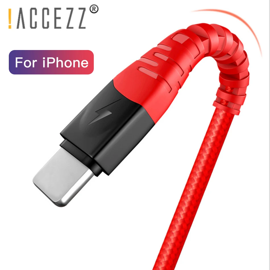 ! USB кабель ACCEZZ нейлоновый зарядный для передачи данных освещение iPhone X XS MAX XR 8 7 6S 5