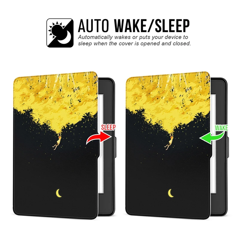 Чехол с принтом для Amazon Kindle Paperwhite 1/2/3 DP75SDI Van Gogh Design Skin Auto Wake Up/Sleep 6 дюймов