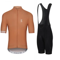 summer cycling suits peloton de paris mens comfortable breathable short sleeve jerseys bib shorts silicone pants bike apparel
