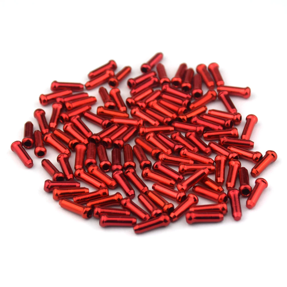 

50pcs Aluminum Alloy Bike Cable End Crimps Brake Derailleur Shifter Cable Tips