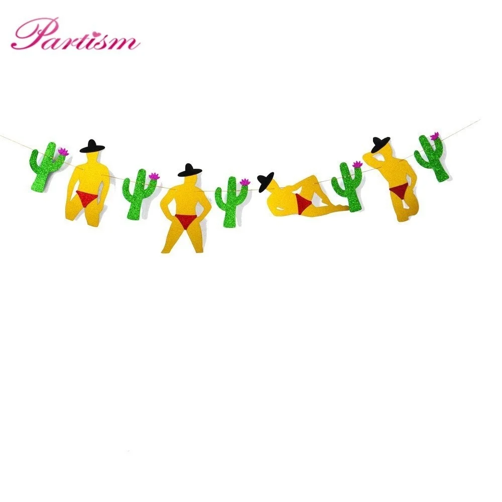 1 комплект вечерние баннеры серии Кактус фиеста зеленые бандажные гирлянды для