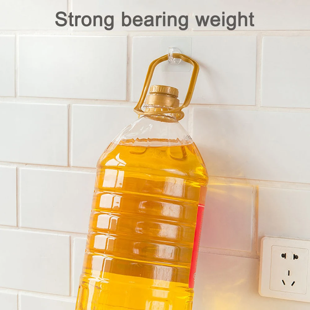 

Wall Hook Self Adhesive No Punching Wall Mounted Coat Hook Hat Hook Multifunction Hook for Kitchen Bathroom Shower Office
