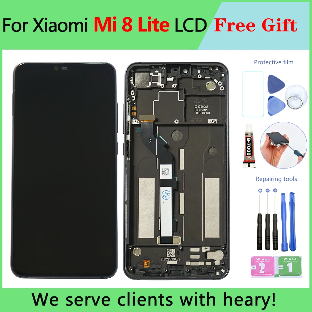 Оригинальный ЖК-дисплей для XIAOMI MI 8 lite сенсорный экран с рамкой mi8 запасные части