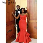 Красные вечерние платья Милая без рукавов развертки Поезд атласные вечерние платья со шнуровкой сзади vestidos de fiesta de noche