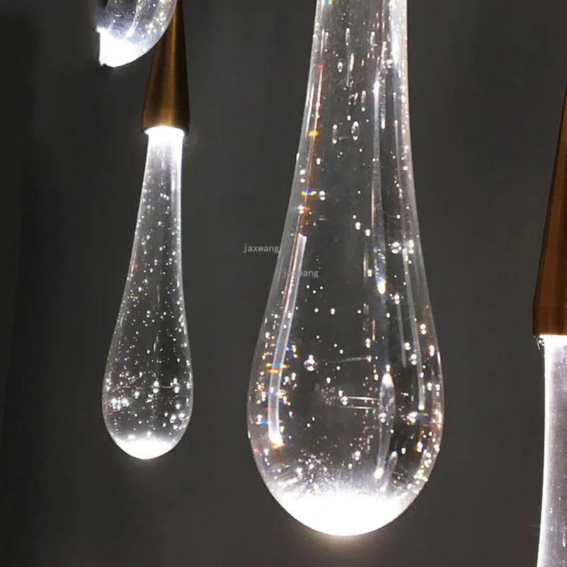 Nordic LED Crystal Pendant Lights Water Droplets Decor Light Fixtures Living Room Luster Lighting Suspension Luminaire | Лампы и