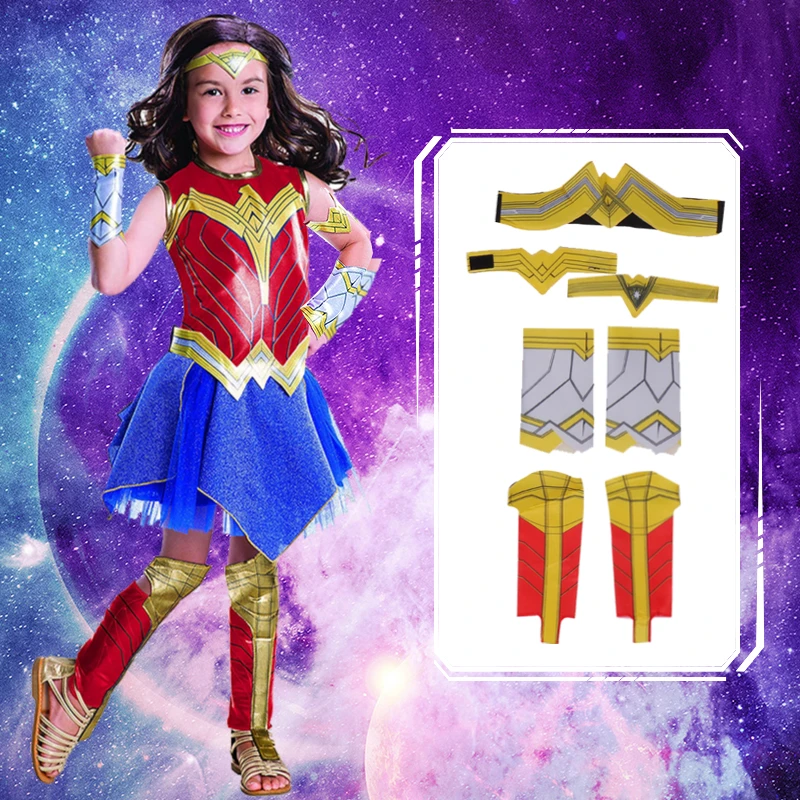 роскошный Детские Хэллоуинский костюм DC Супергерой Чудо женщина девушка Amazon - Фото №1