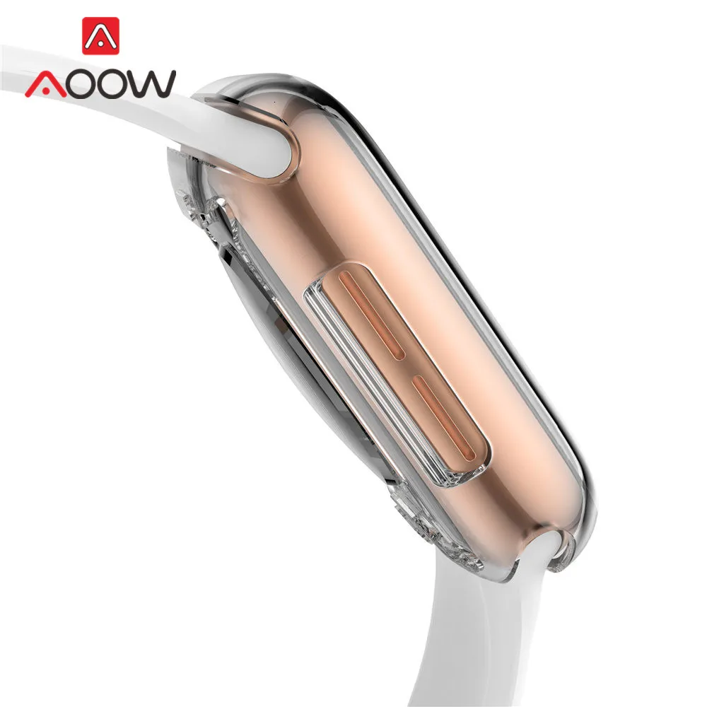 Мягкий ТПУ защитный чехол для экрана iWatch Apple Watch 2 3 4 40 мм 44 мм 38 мм 42 мм прозрачный 360 градусов Полная защита крышка ремешок