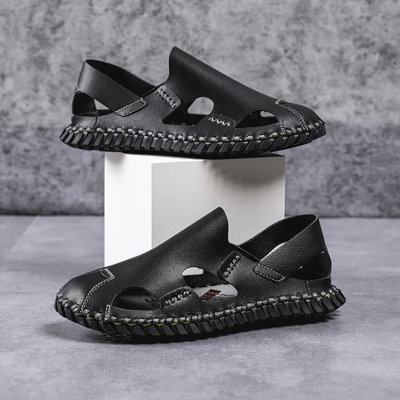 

Mens Sandals Beach Sandalias Piel Hombre Summer Mens Sandals Luxury Men De Cuero Leather For Slip On Comfort Samool Shoes Dress