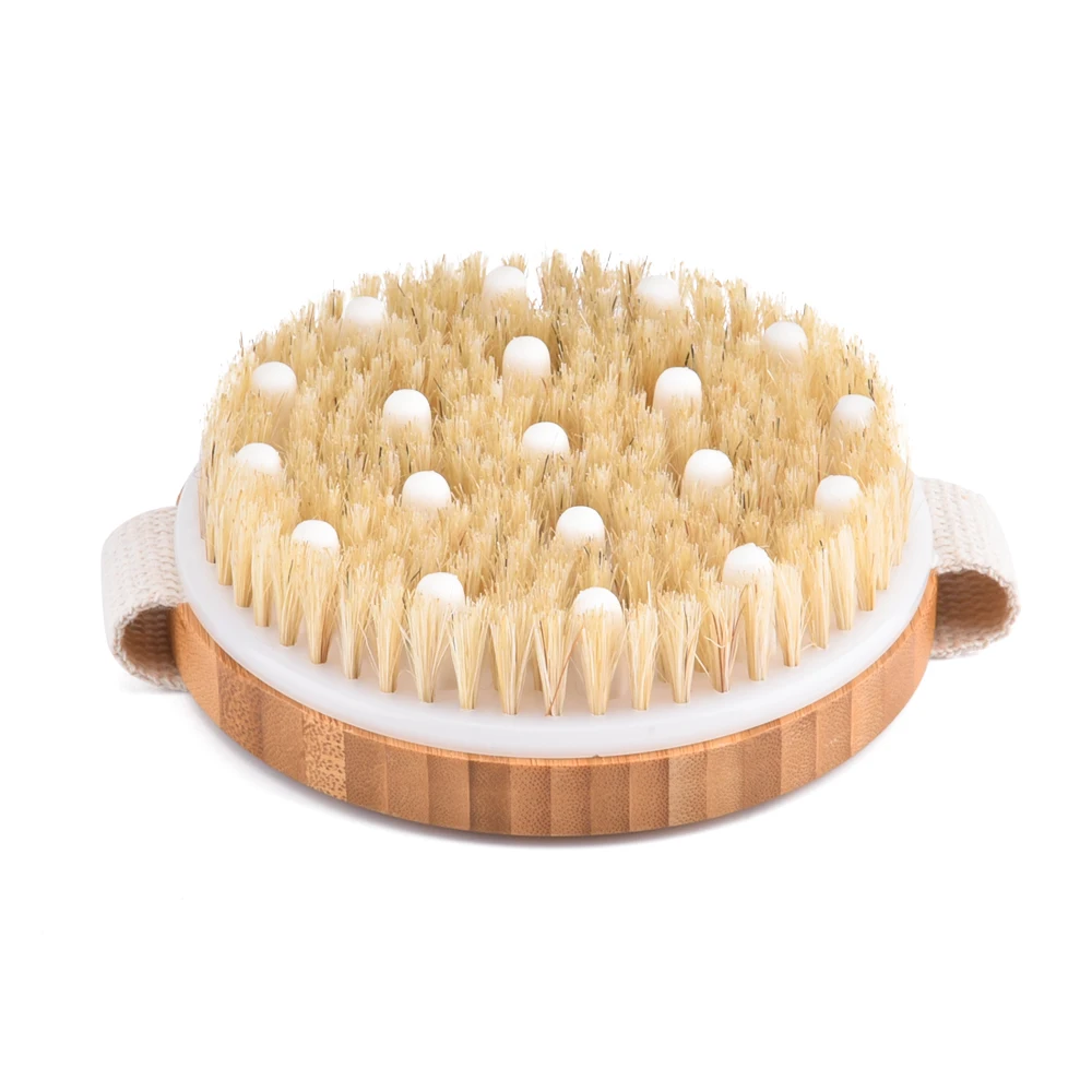 Ручная натуральная щетина щетка для ванны Массажная тела спа горячая сухая кожа
