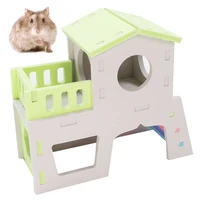 wooden hamster hideout house squirrel hedgehog villa small pet habitat chinchilla guinea pigs pet supplies pet toy accessories
