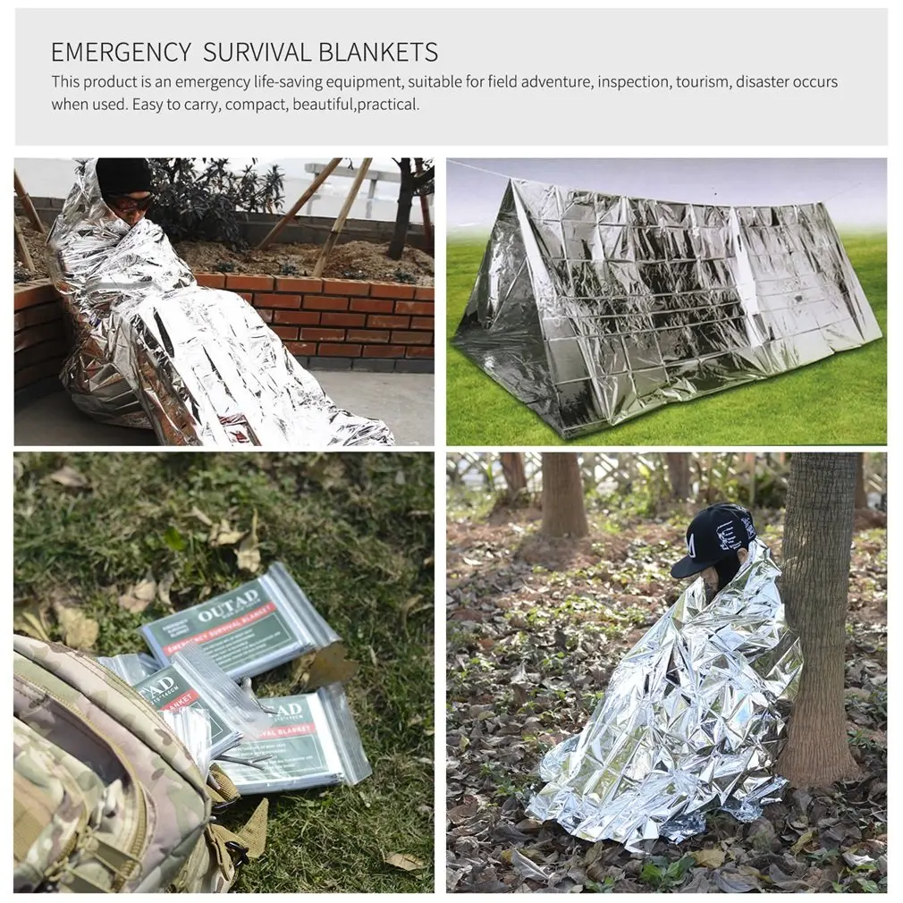 OUTAD 10 упаковок аварийное термобелье для выживания водонепроницаемый