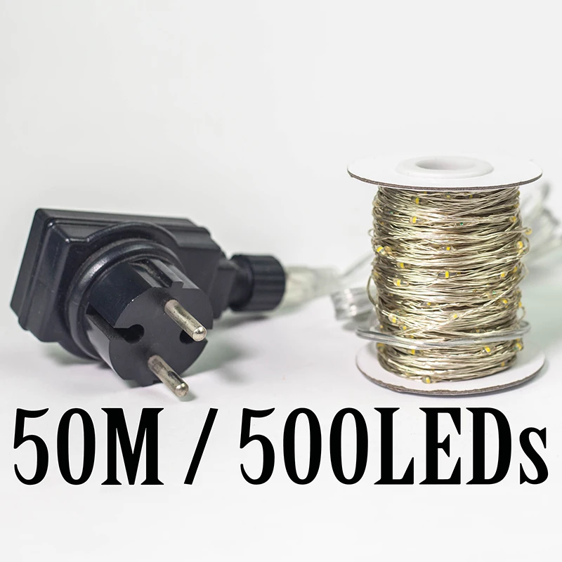 LONGEST LED String Lights 50 100Meters street garland Light Waterproof Outdoor Christmas Fairy Lights Holiday Wedding Decoration - Испускаемый цвет: 50Meters 500LEDs