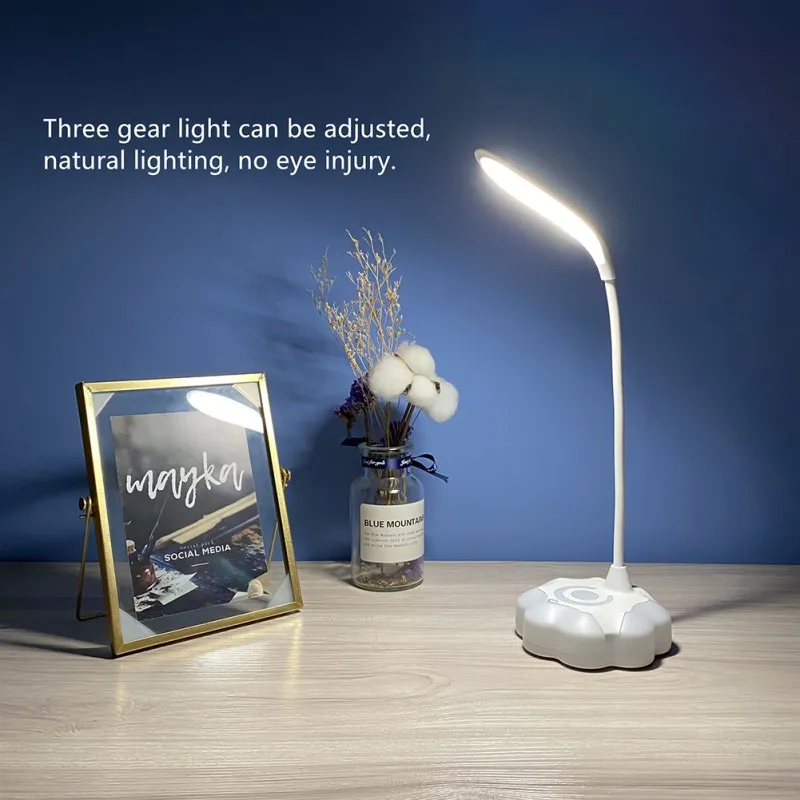 

Book Lamp Base Lamp Full-Color USB Charging Sensor Desk Lamp Book Reading Light 3-Level Adjustable Brightness