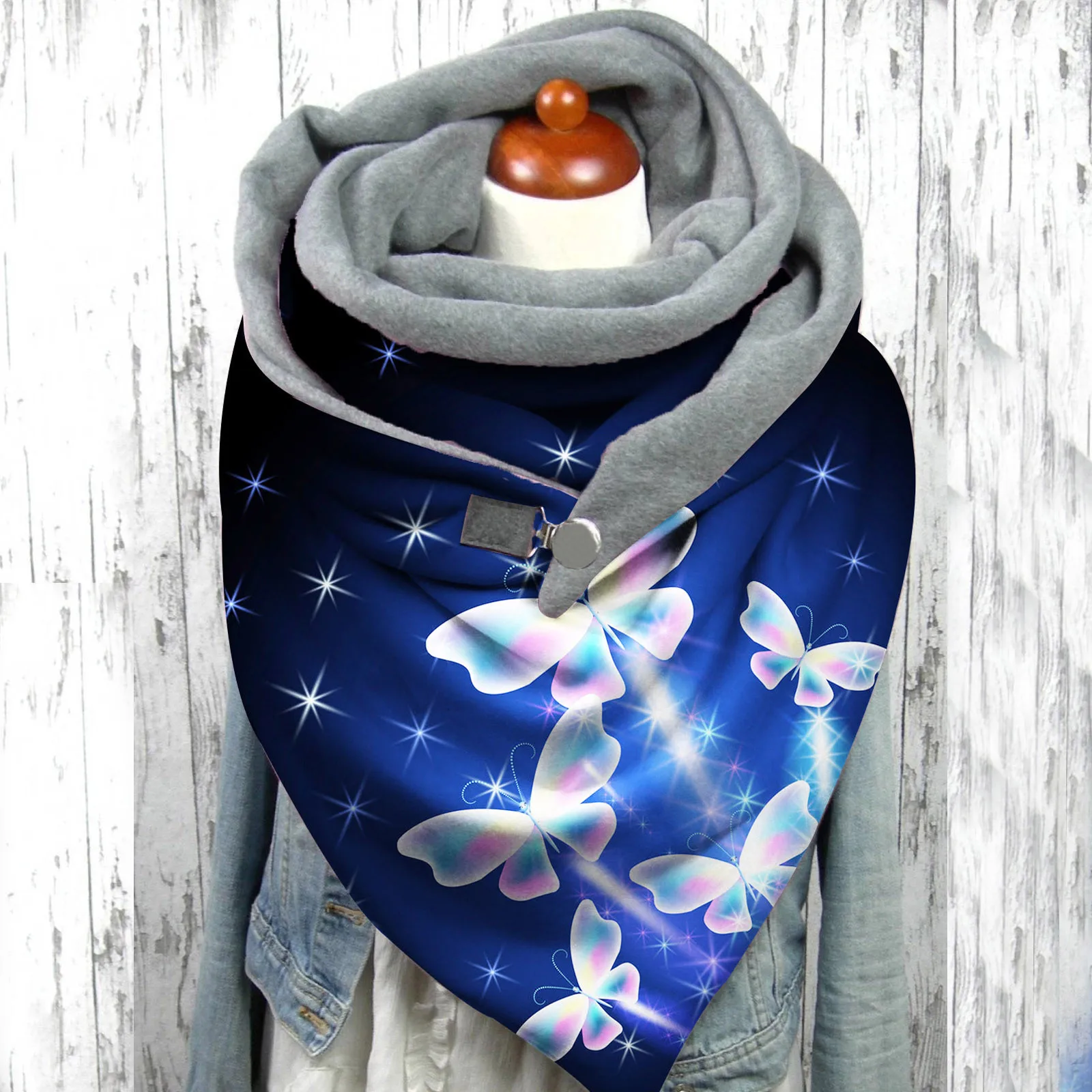 

Women Scarves Winter Warm Wraps Fashionable Printing Scarf Shawl Button Neck Warmer Echarpe Hiver Femme Scarves Shawls For Women