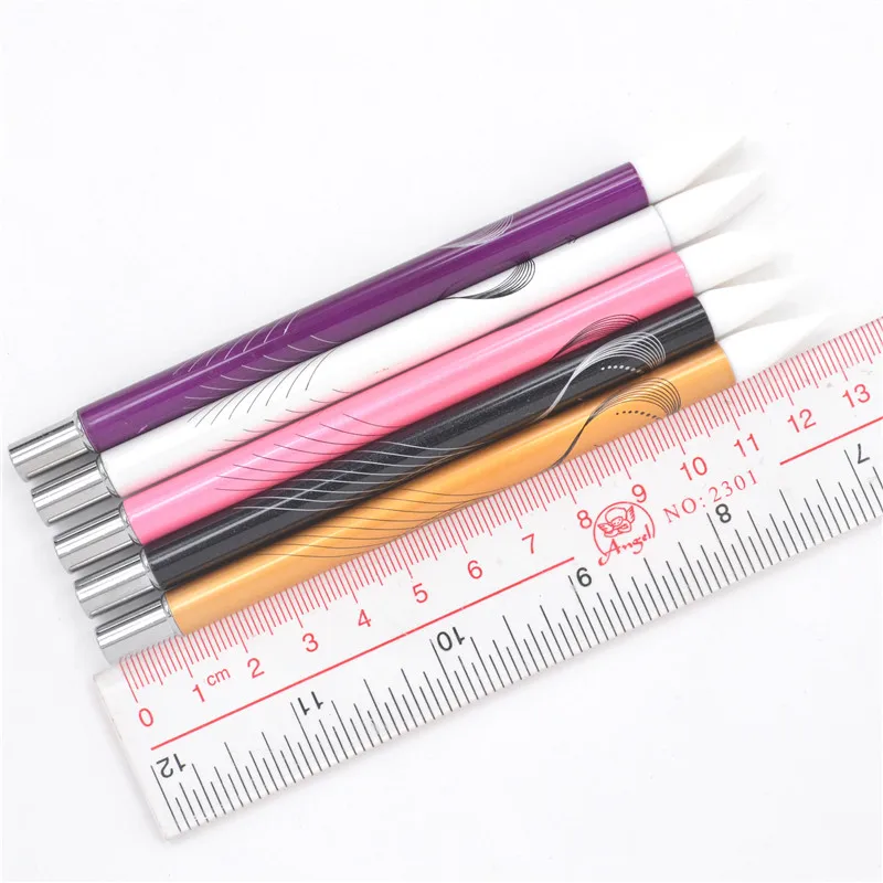 5 шт Мягкий силиконовый дизайн ногтей штамп Ручка кисти комплект резьба ремесло