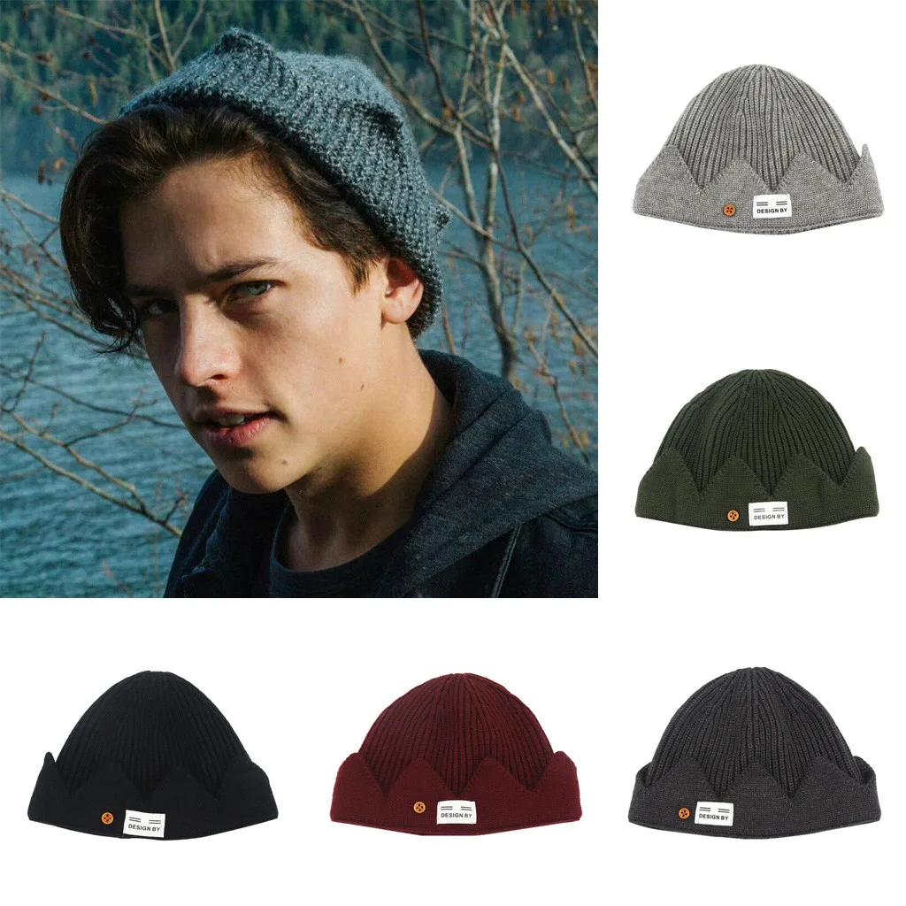 Вязаная шапка SAGACE осенне зимняя шерстяная Кожаная с дыней теплые головные уборы