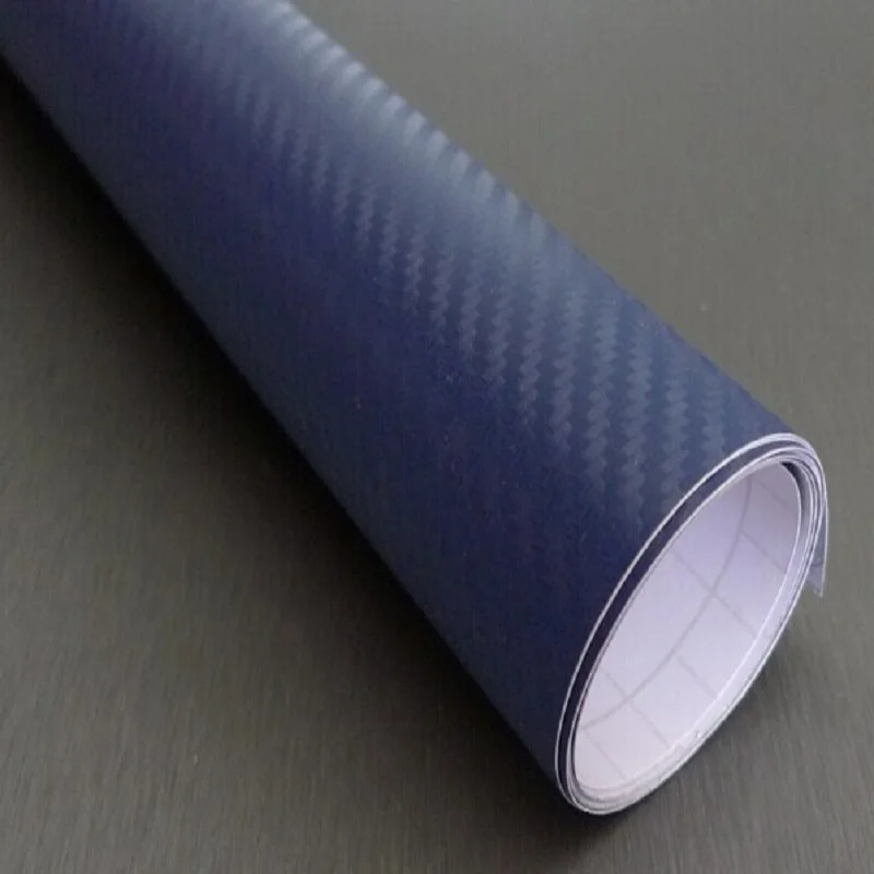 3D синий текстурированный виниловый лист из углеродного волокна с пузырчатым