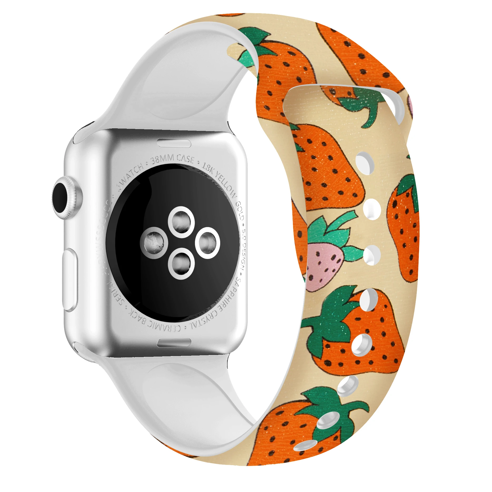 Рождественский подарок, ремешок для Apple watch 5, 4, 3, 2, 1, полосы 40 мм, 44 мм, силиконовый ремешок с цветочным принтом для iWatch Series 5, 4, 3, 2, 38 мм, 42 мм