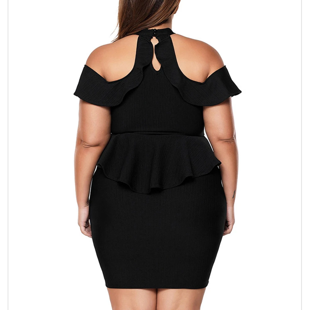 Размера плюс для женщин Bodycon вечерние платье элегантный стерлингового серебра