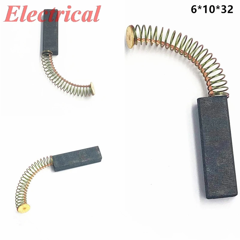 

32 x 10 x 6mm / 1.26" x 0.39" x 0.24"(L*W*T) Electric Motor Carbon Brush 6*10*32 Long Spring