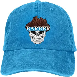 Barber Shop Sports Denim Cap Adjustable Unisex Plain Baseball Cowboy Snapback Hat