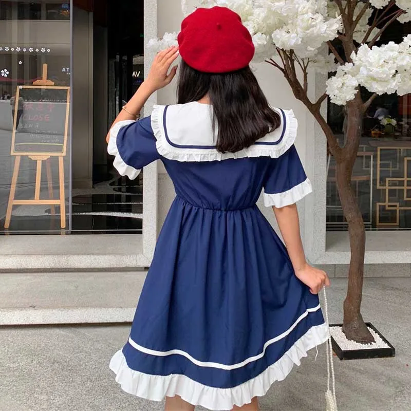 

Japanese Student Sweet Dress Lolita Kawaii Girl Cute Dresses One-piece Women's Long Sleeves Summer Loose Dress 2021 Dress Lady