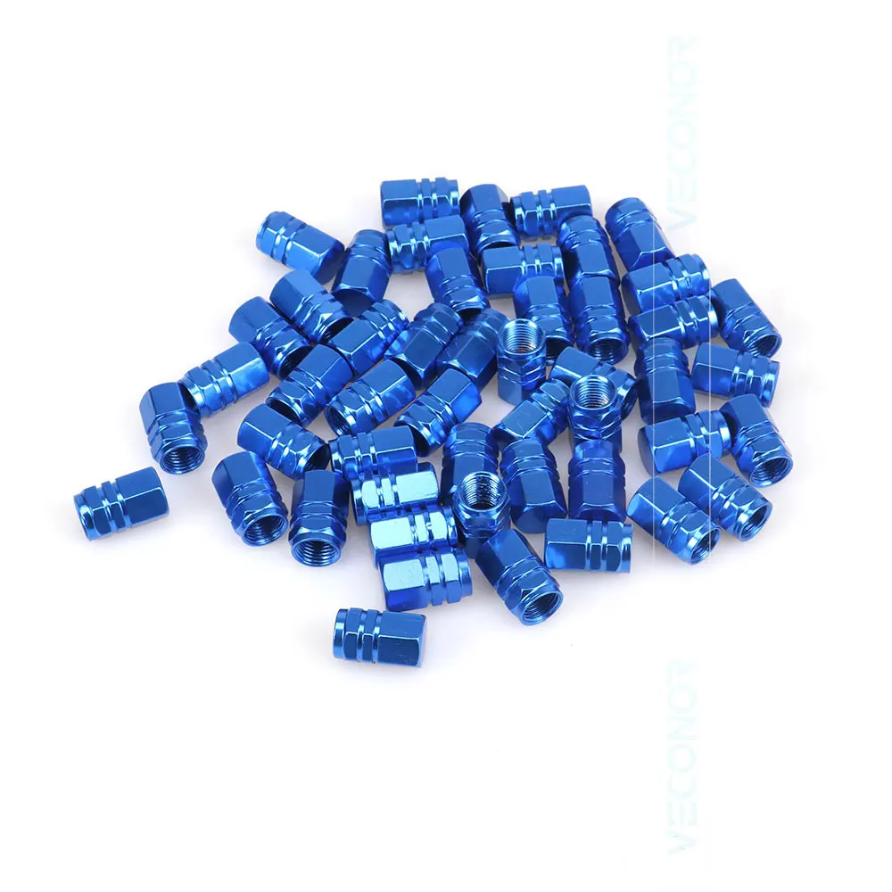 Blue Veconor 48 шт./упак. Универсальный алюминиевый hexgon стиль авто шин клапан Шапки мотоцикл велосипед колесо шина клапан Cap - Цвет: Blue