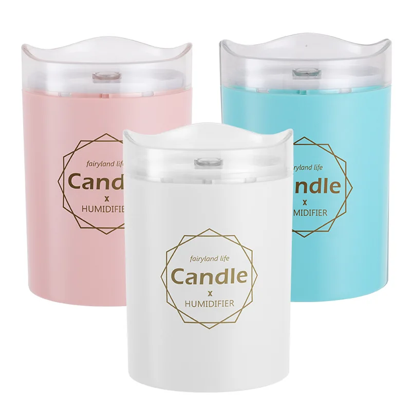 300ML Ultrasonic Air Humidifier USB Essential Oil Diffuser Anion Car Purifier Aroma Mist Maker Candle with Romantic Soft Light | Бытовая