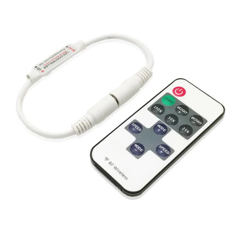 

DC connector 11keys RF wireless controller single color dimmable DC12V led strip single color remote controller