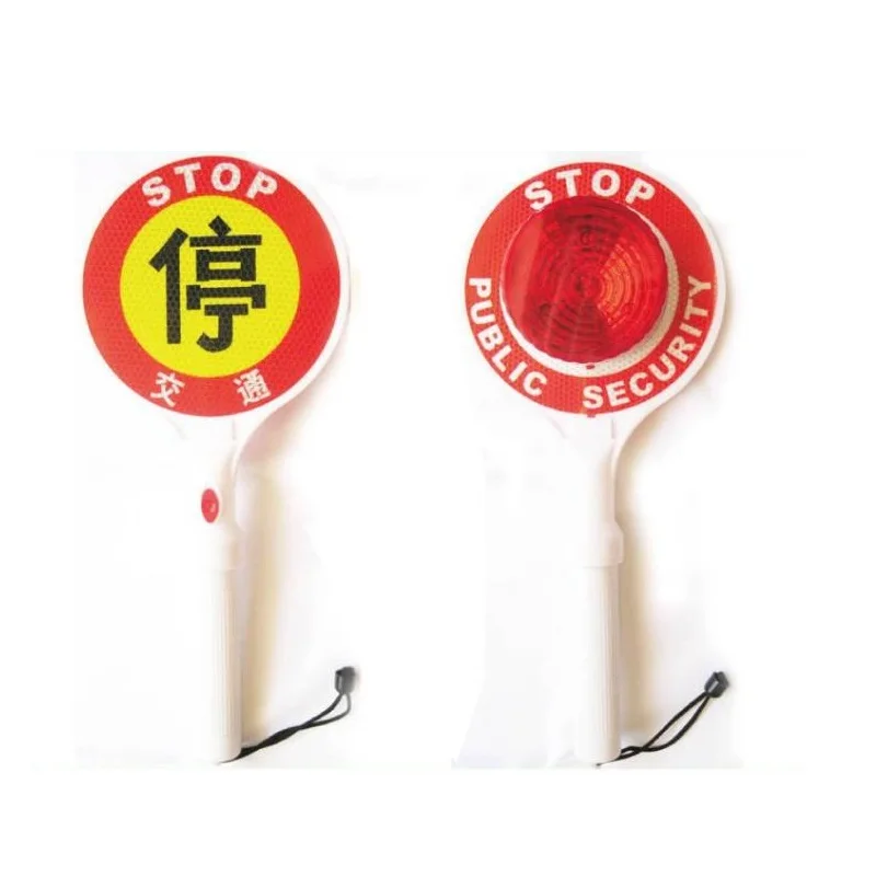 

Holding Stop Sign Traffic Baton Warning Light Stop Warning Signs Road Traffic Diversion Flashing Safety Light