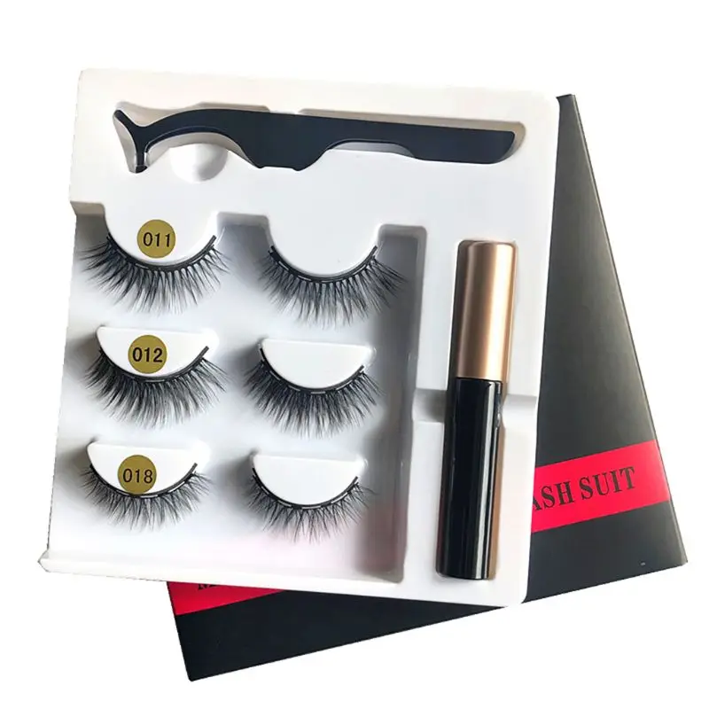 3 пары магнитных ресниц с магнитной подводкой для глаз и пинцетом набор мягких RXJC