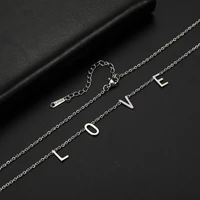 cooltime personalized initial 4 letters chain necklace for women custom love choker necklace fashion stainless steel jewelry