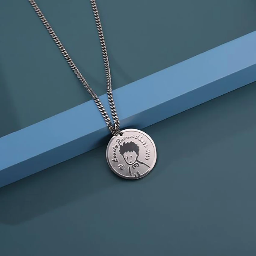 Ожерелье из титановой стали Little prince для мужчин и женщин холодная сетка красного