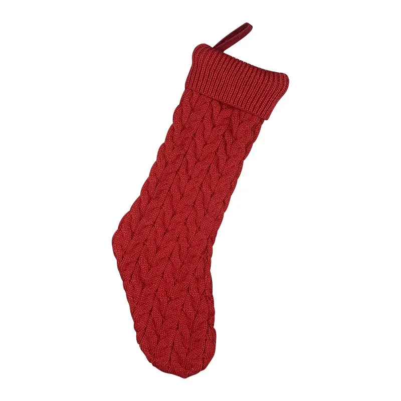 

2021 Creative Christmas Stockings Shop Window Gift Hanging Tag Knit Border Xmas Character 3D Plush Linen Decor Pendant HOT